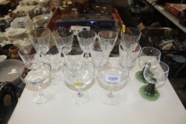 A collection of drinking glasses