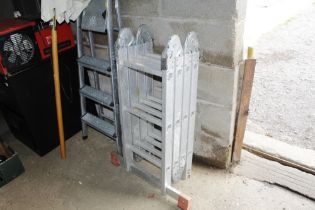 A folding aluminium ladder