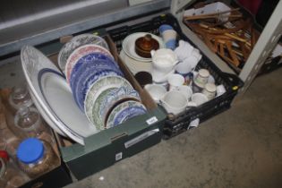 Two boxes of decorative china to include various p