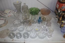 A collection of table glassware