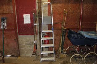 An aluminium step ladder
