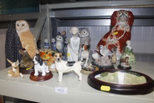 A collection of various ornaments to include Staff