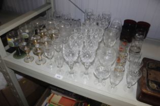 A collection of various drinking glasses