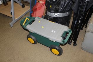 A garden trolley and contents of various tools