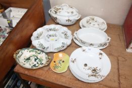 A collection of Limoges dinner ware; Royal Worcester hors d'oeuvres dish; Masons citrus pattern