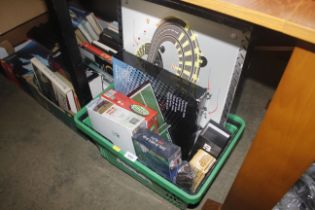 A box containing board games and puzzles