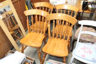 Four spindle back kitchen chairs