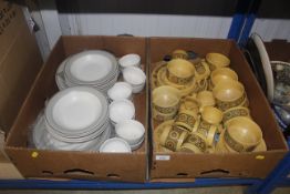 Two boxes of Hornsea dinner and tea ware