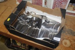 A box stainless steel and silver plated cutlery