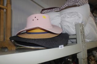 Seven various hats