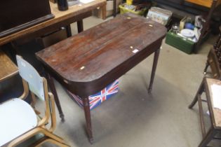 A 19th Century mahogany fold over card table AF