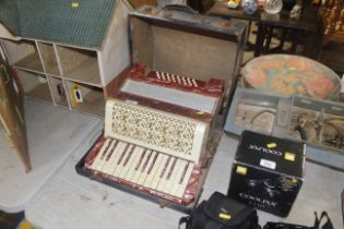 A cased piano accordion