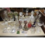 A collection of antique and other table glassware