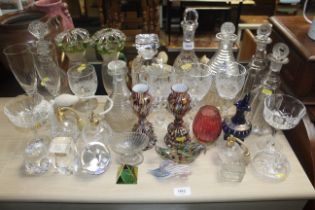 A collection of antique and other table glassware