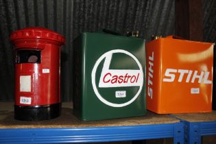 A reproduction Castrol fuel can (235)