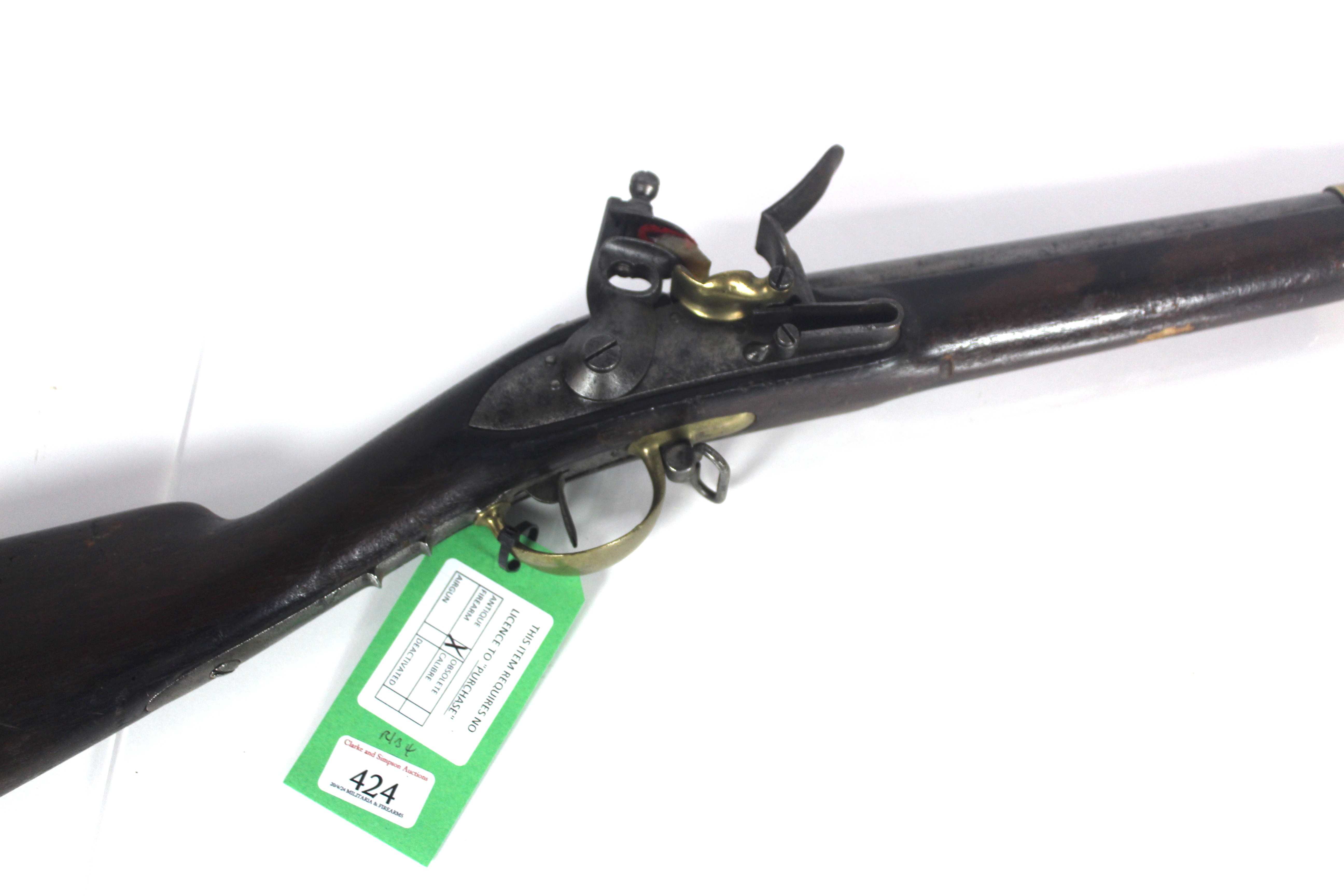 A French model 1822 flintlock musket with marked l