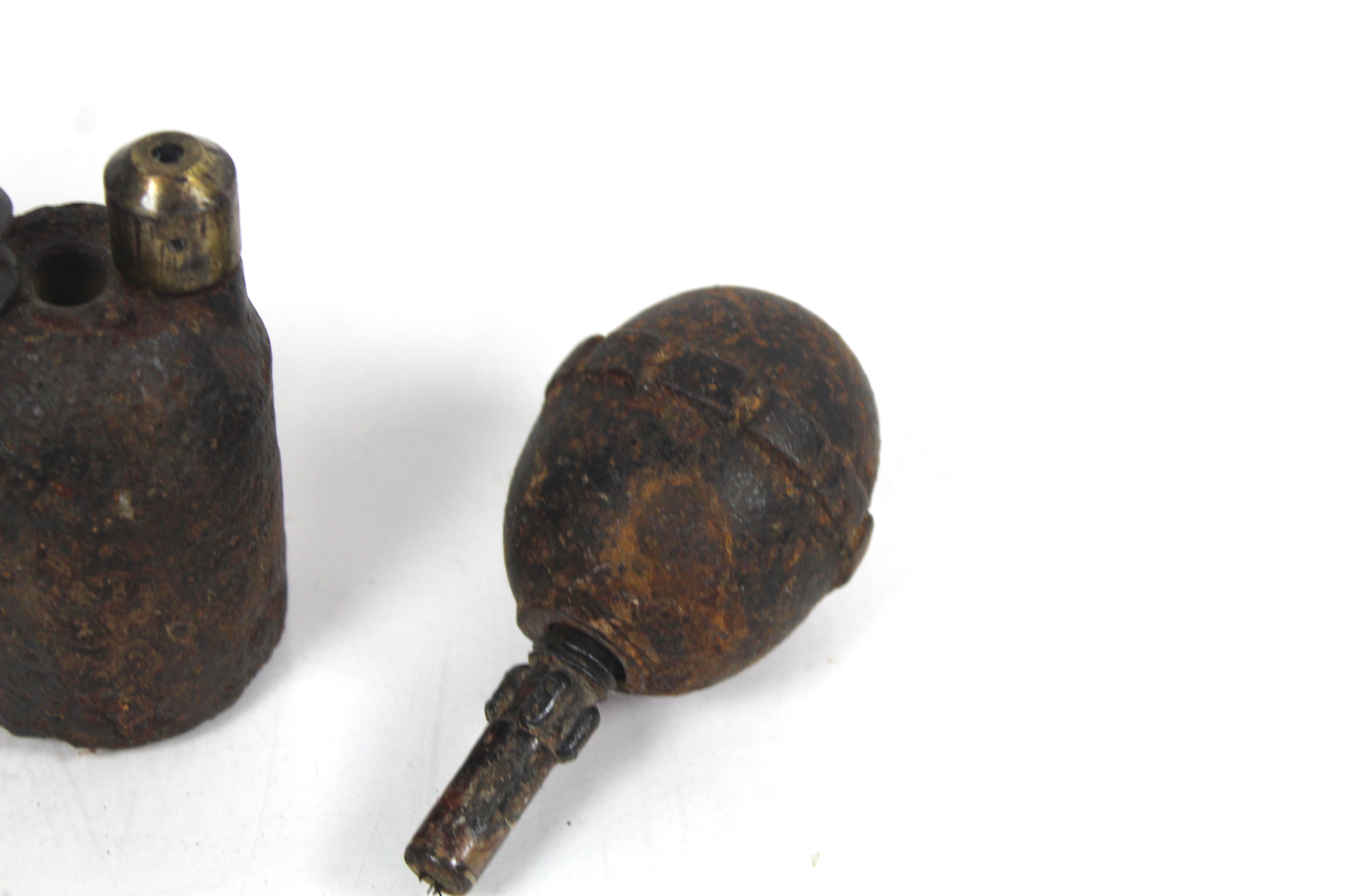 A WWI era German egg grenade, with French rifle gr - Image 8 of 8