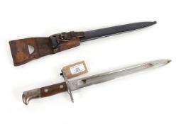 A Swiss model 1889 bayonet (Scmidt-Rubin) with sca