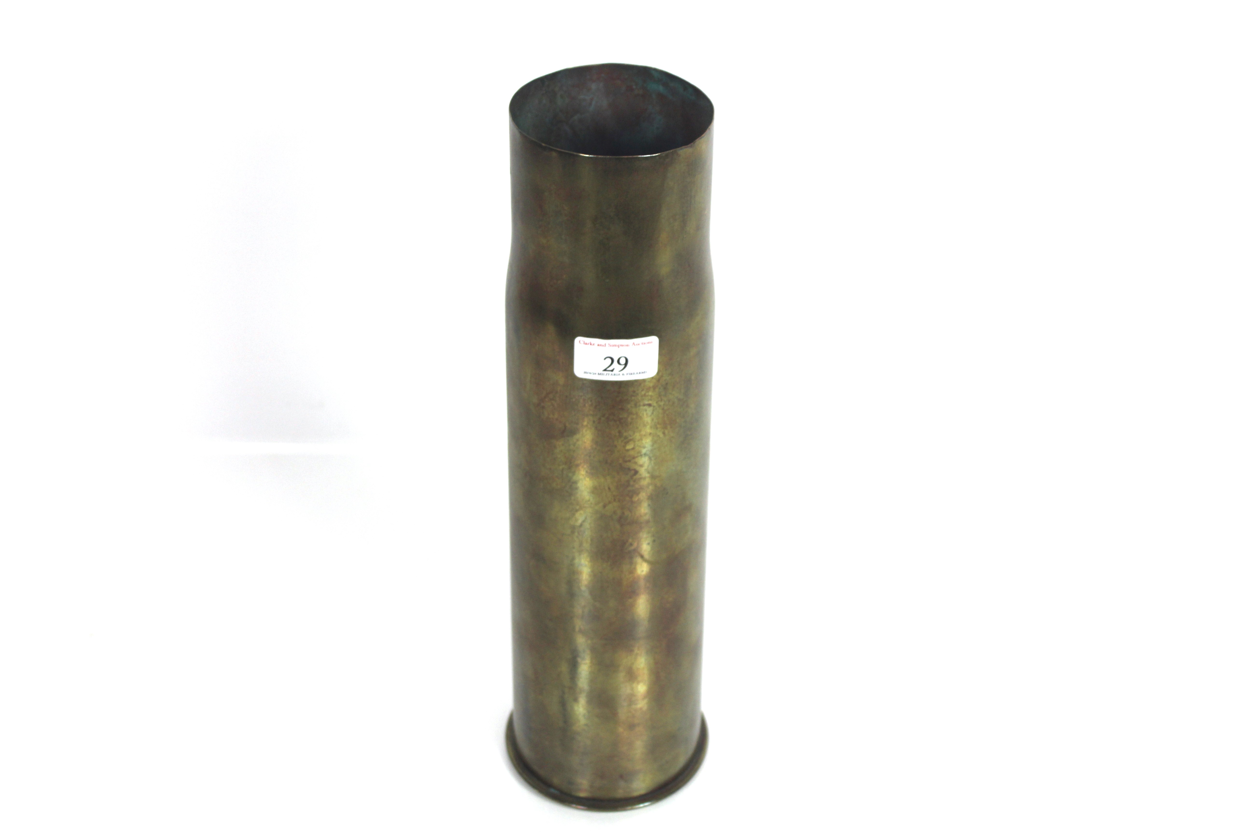 A 1906 dated German brass shell case approx. 15" i
