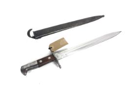 A Swiss model 1918 bayonet with scabbard