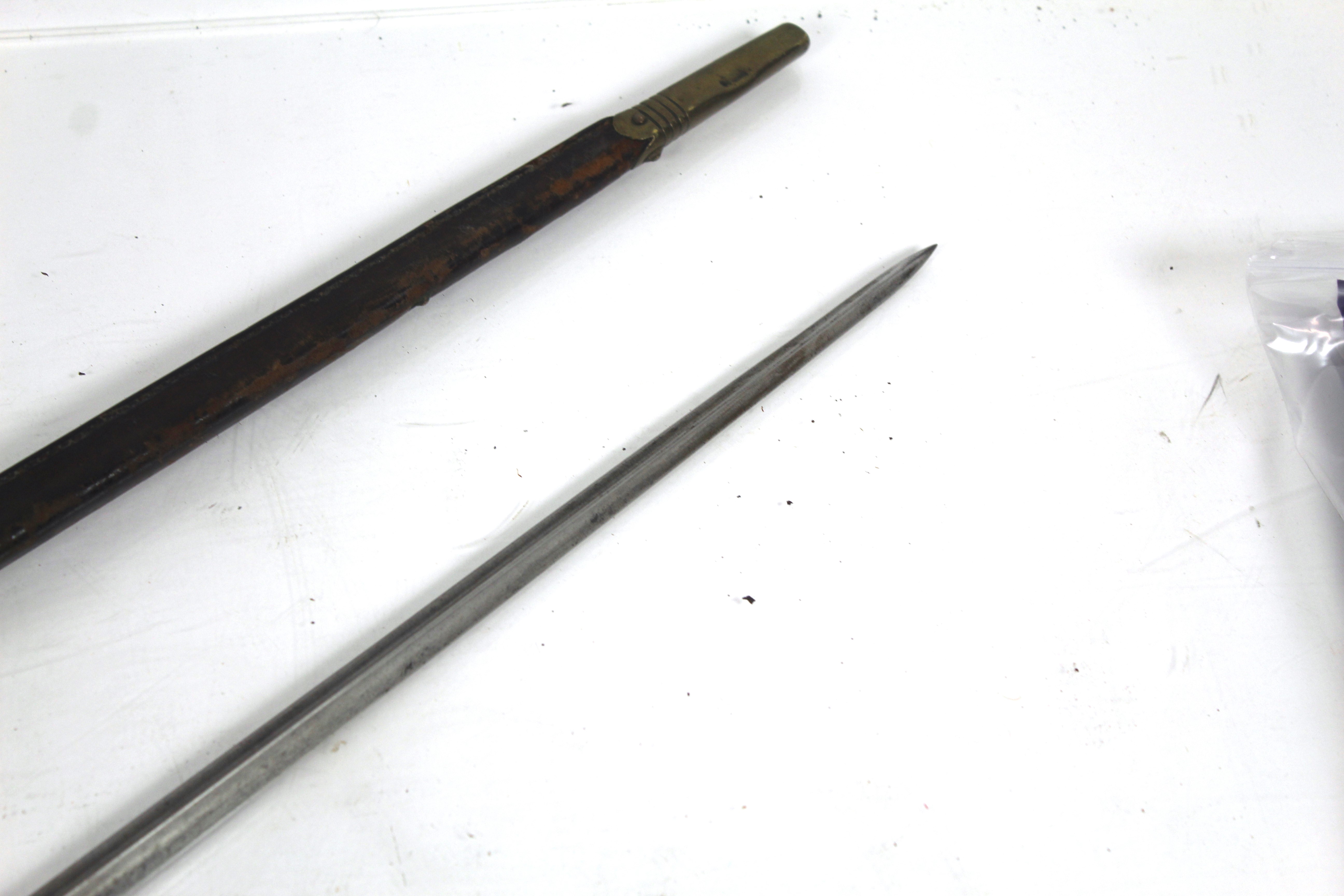 A Martini Henry socket bayonet with scabbard - Image 7 of 11