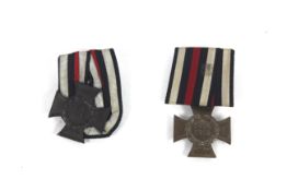 Two German Cross of Honour without swords mounted