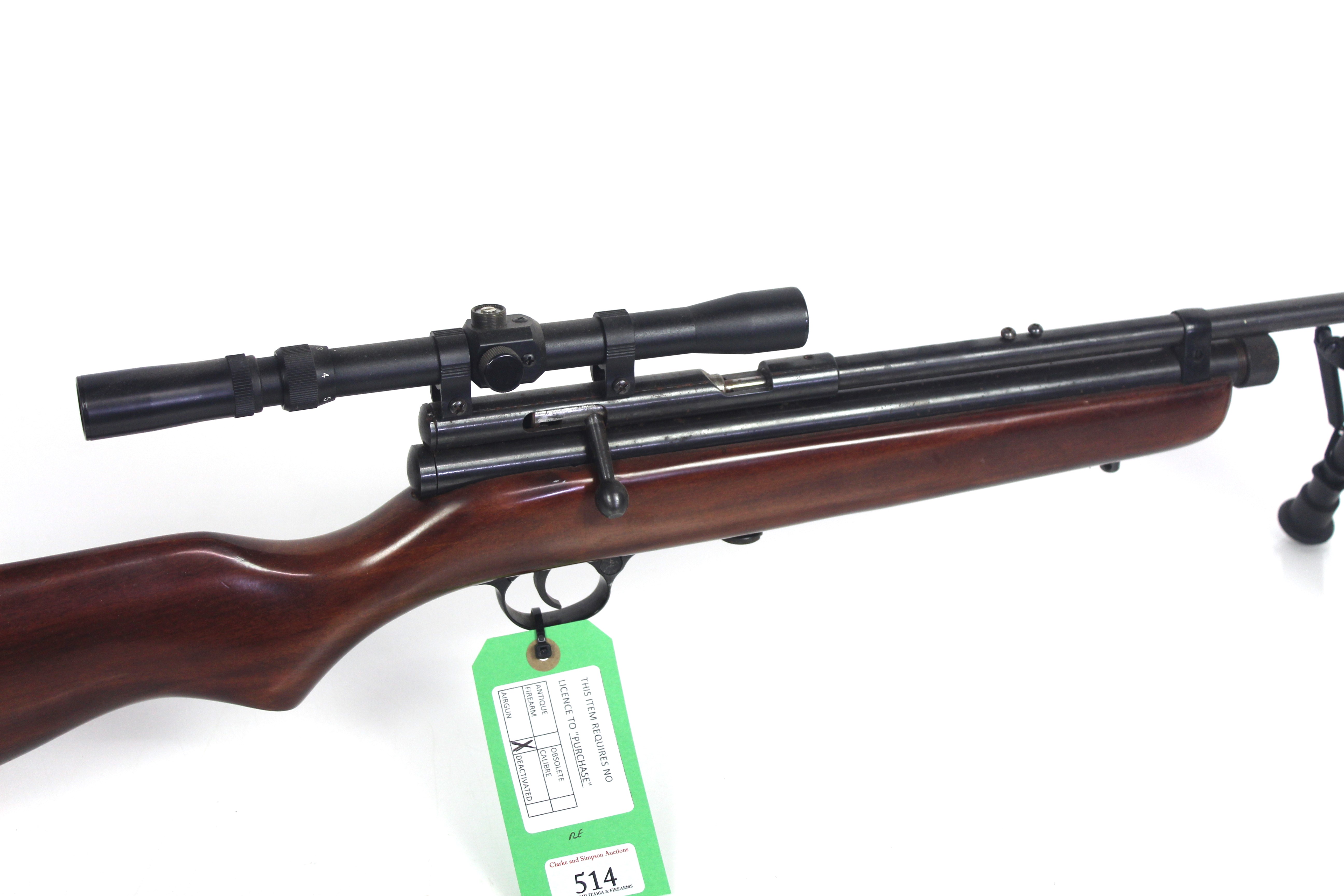 A S.M.K. X578-Co2 bolt action air rifle with Bi-po