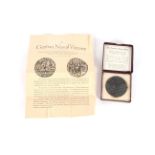 A boxed Lusitania medal with original papers