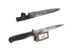 A German WWI fighting "Trench" knife, unmarked bla