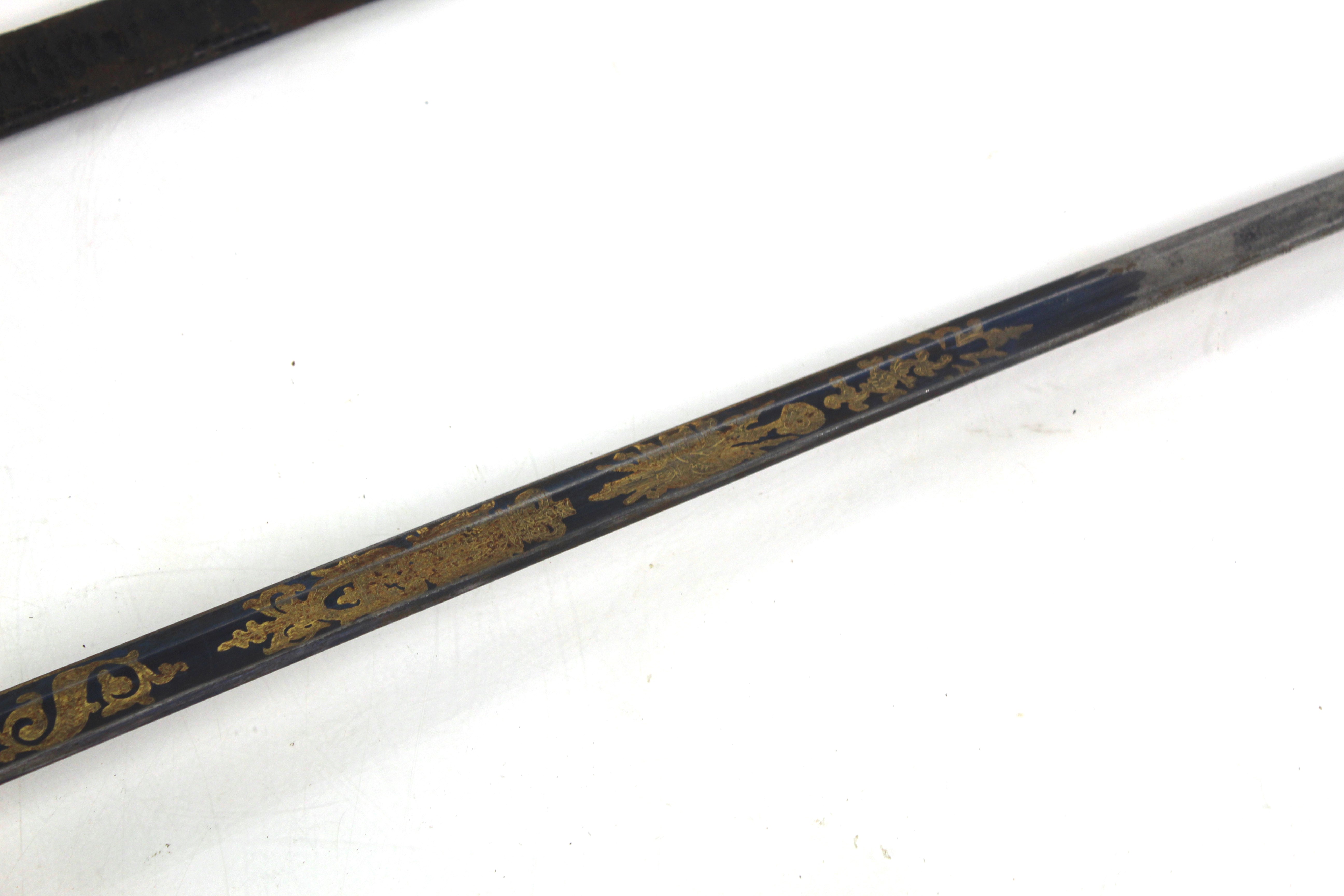 A 1796 Infantry Officers sword with good blue and - Image 7 of 14