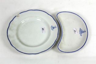 A Victorian kidney shaped dish bearing the 2nd Bat