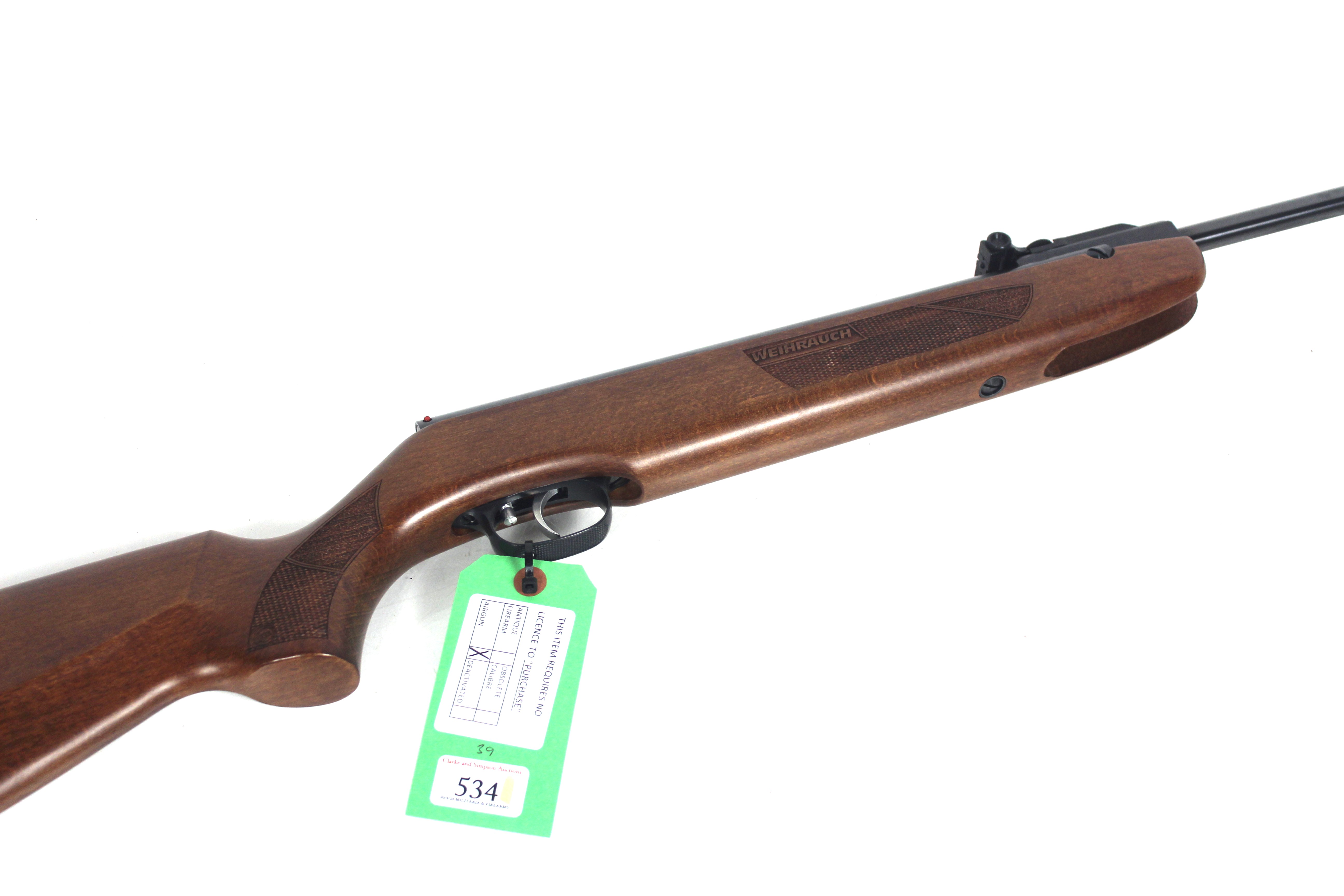 A Weihrauch HW99S .22 Cal. break barrel air rifle