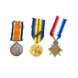 A WWI 1914/15 Star Trio with M.I.D. clasp to 13796