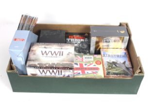 A group of boxed DVD sets including unopened WWII