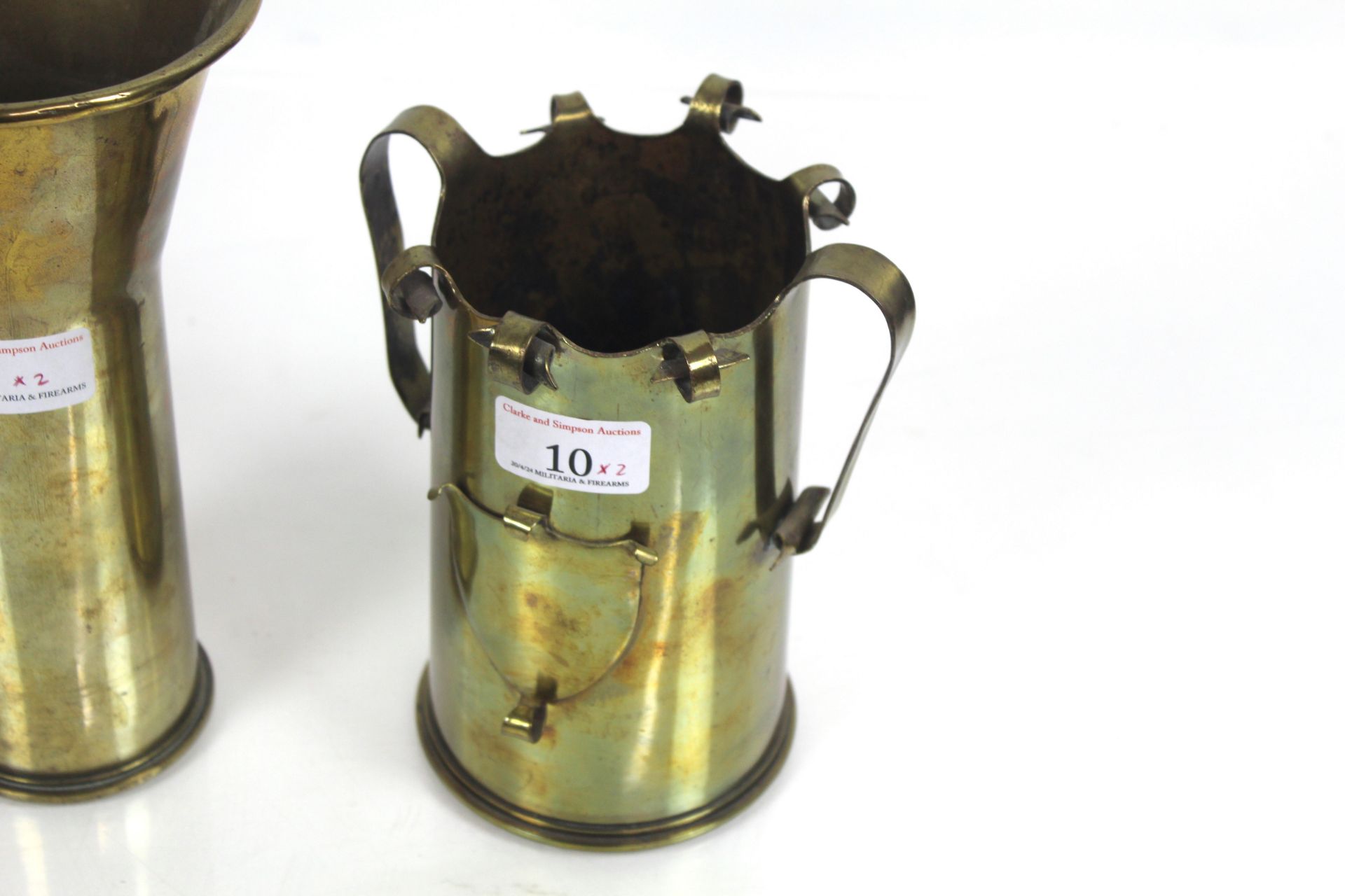 A "Trench Art" twin handled vase from a 1915 dated - Image 4 of 6