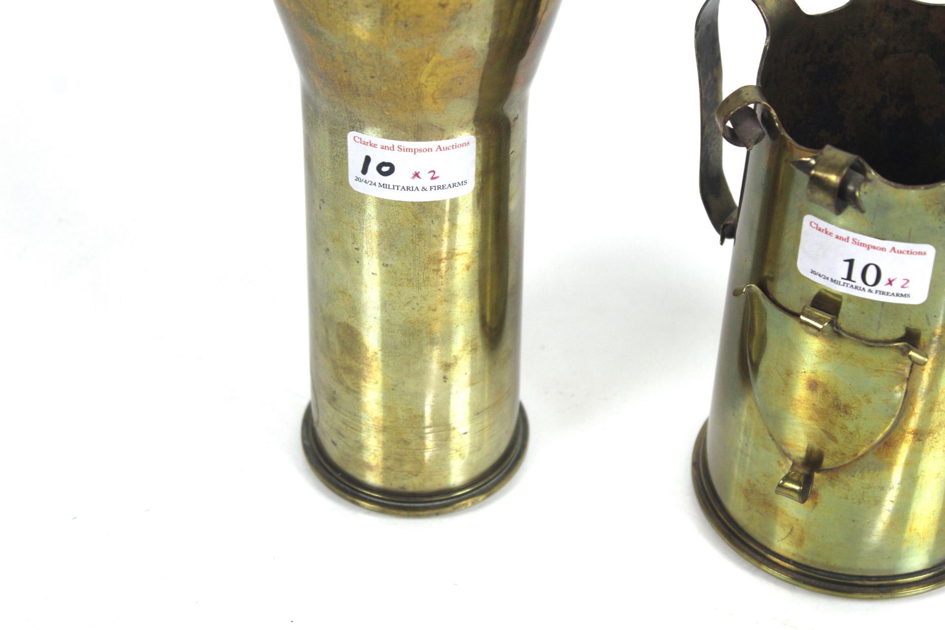A "Trench Art" twin handled vase from a 1915 dated - Image 3 of 6