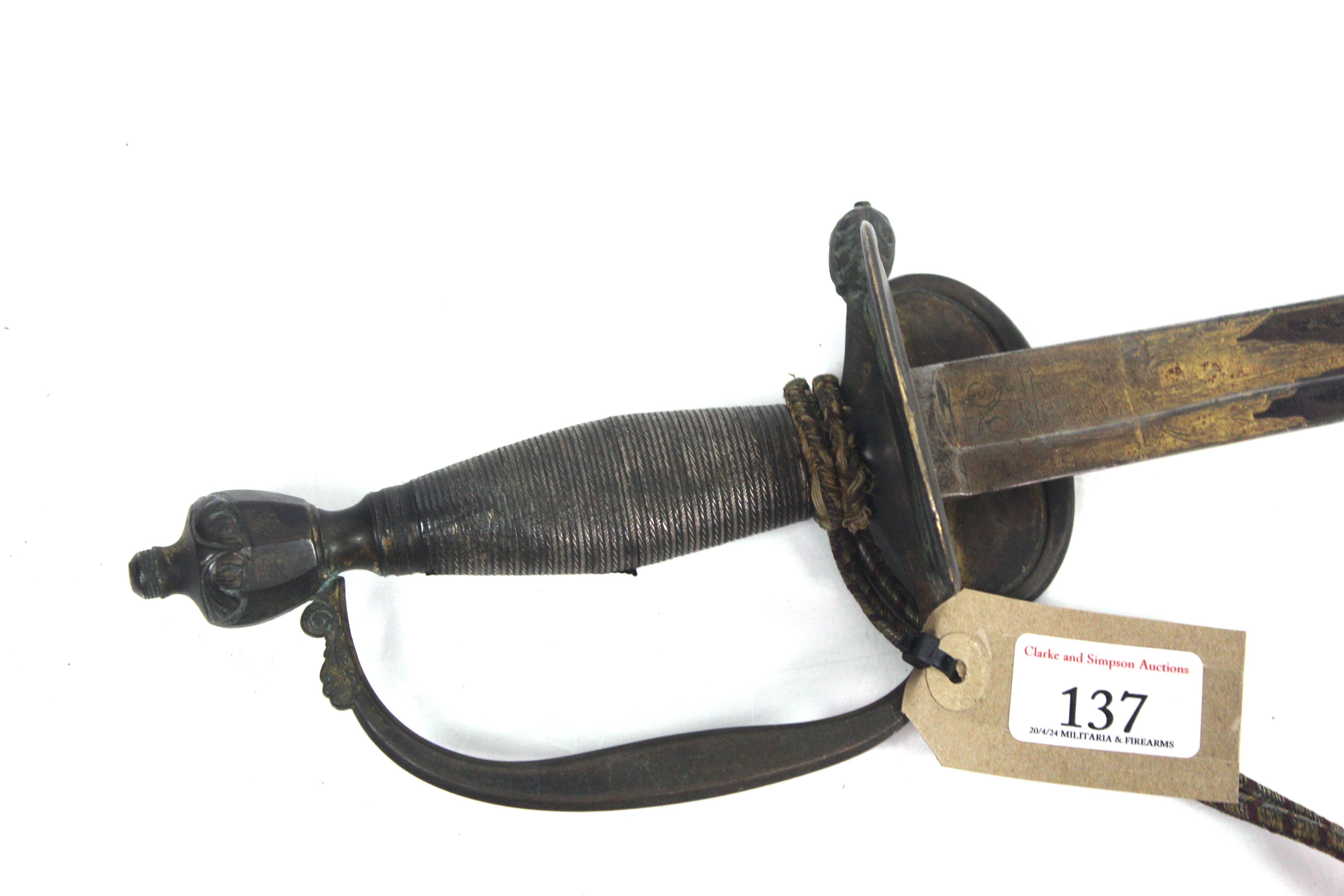 A 1796 Infantry Officers sword with good blue and - Image 2 of 14
