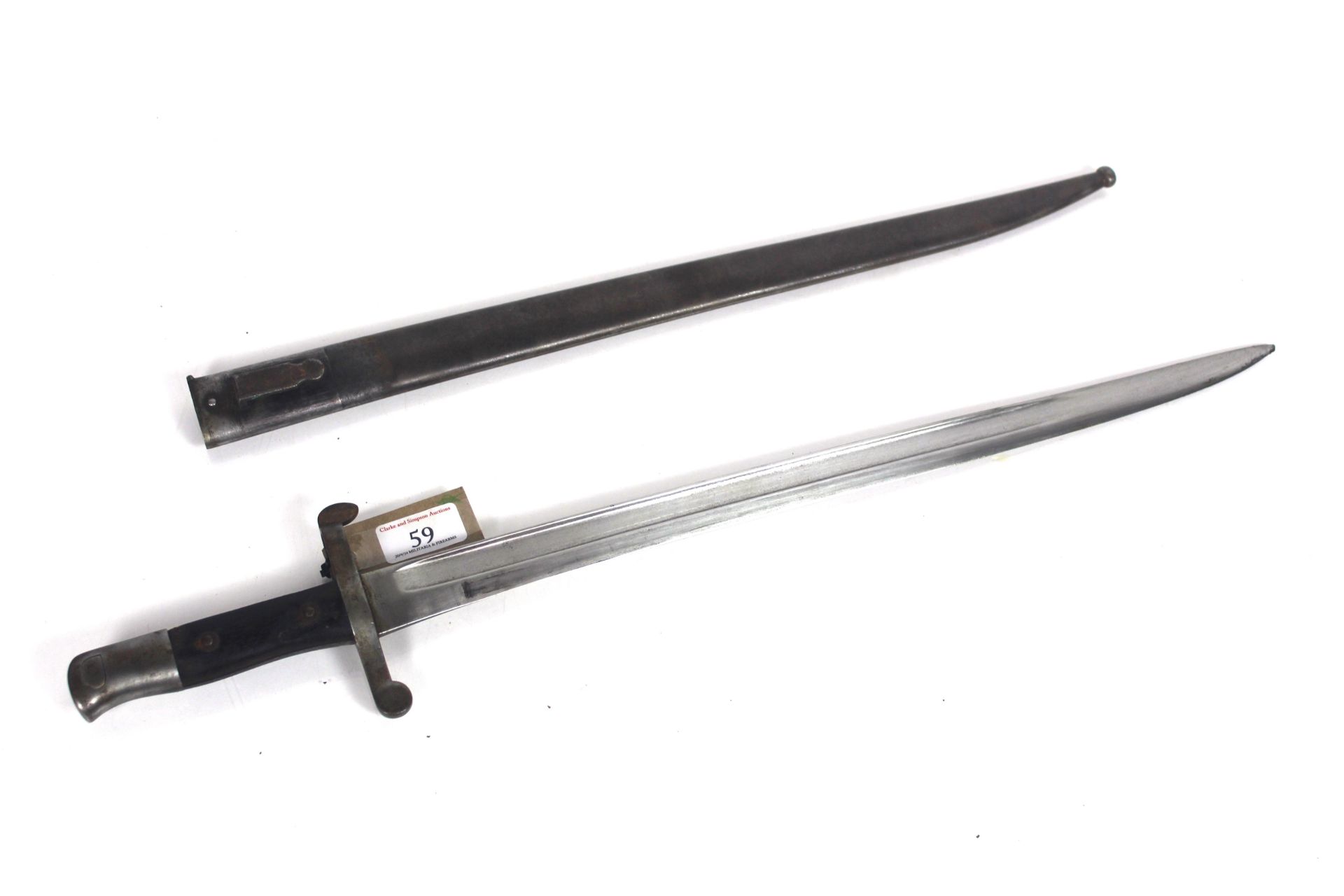 A Portuguese model 1886 sword bayonet with scabbar