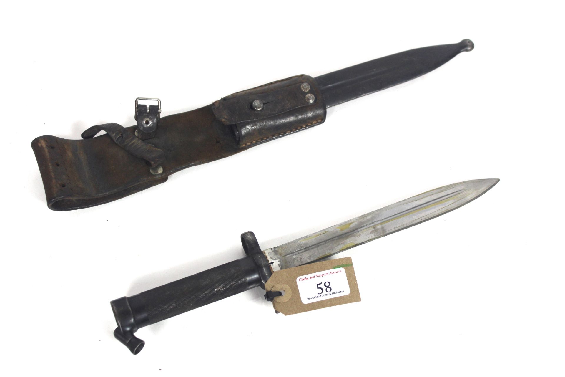 A Swedish model 1896 knife bayonet with scabbard a