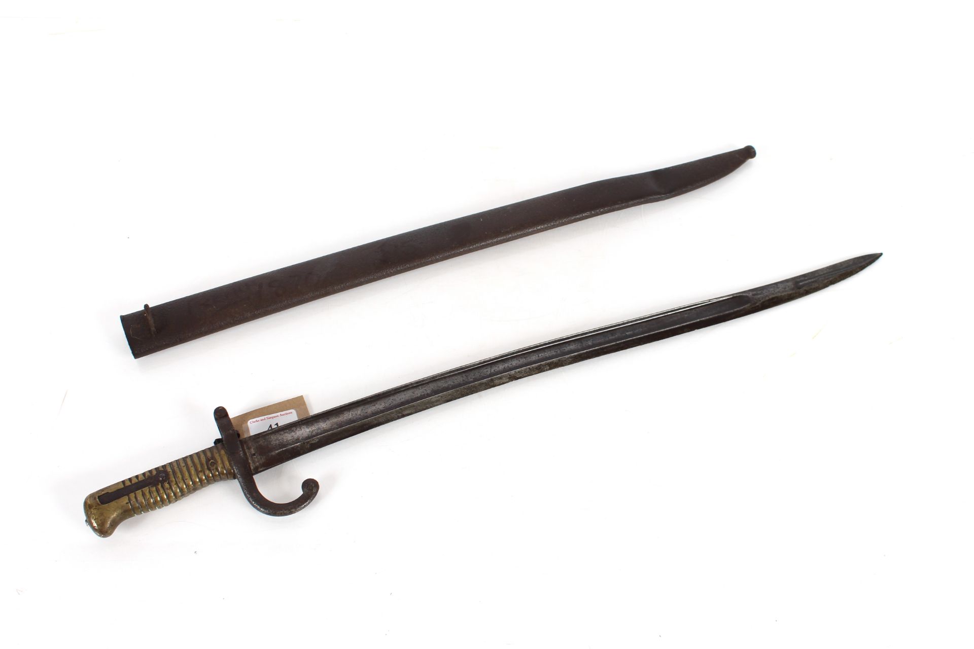 A French model 1866 bayonet with scabbard