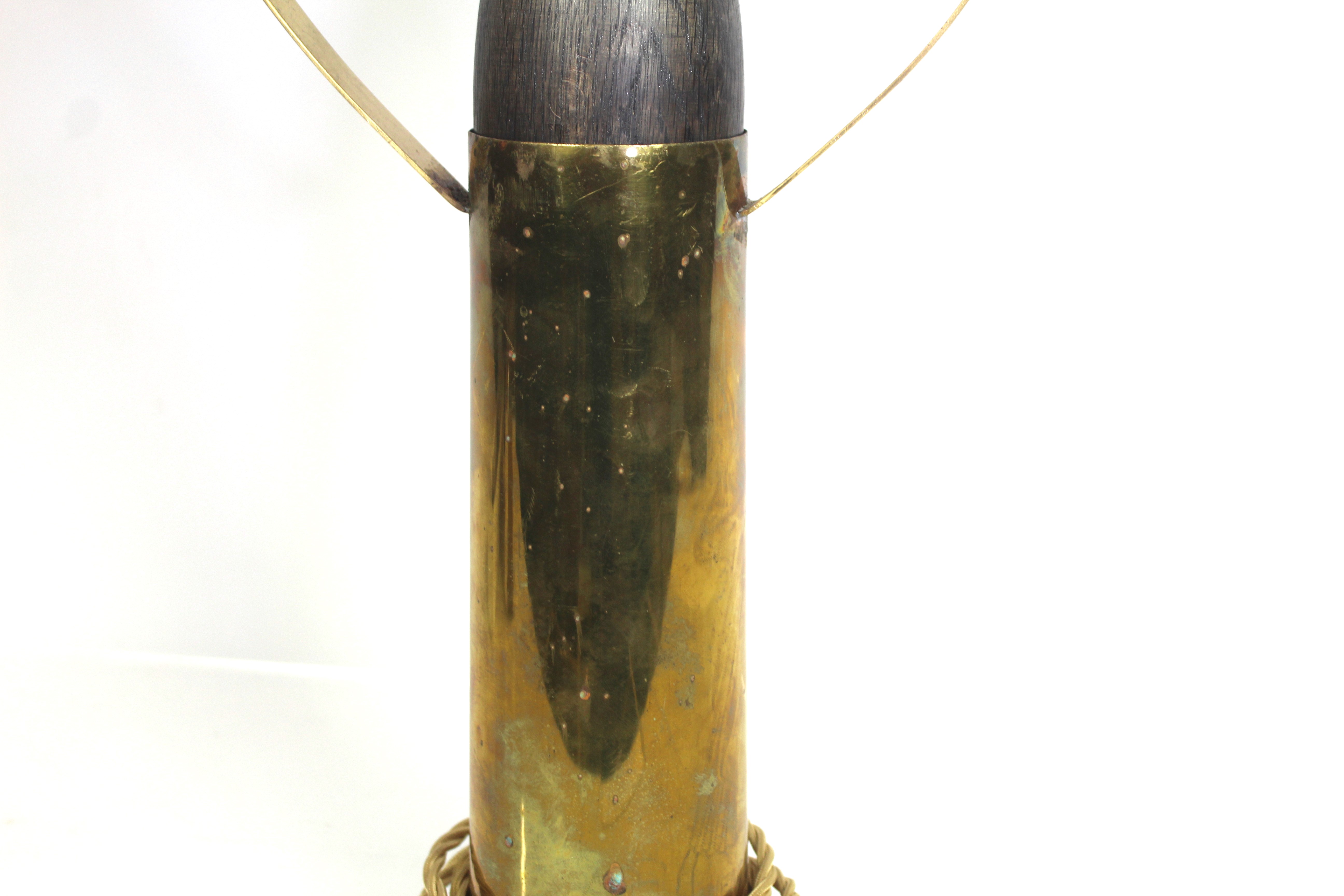 A lamp crafted from brass shell case with dummy he - Image 8 of 9