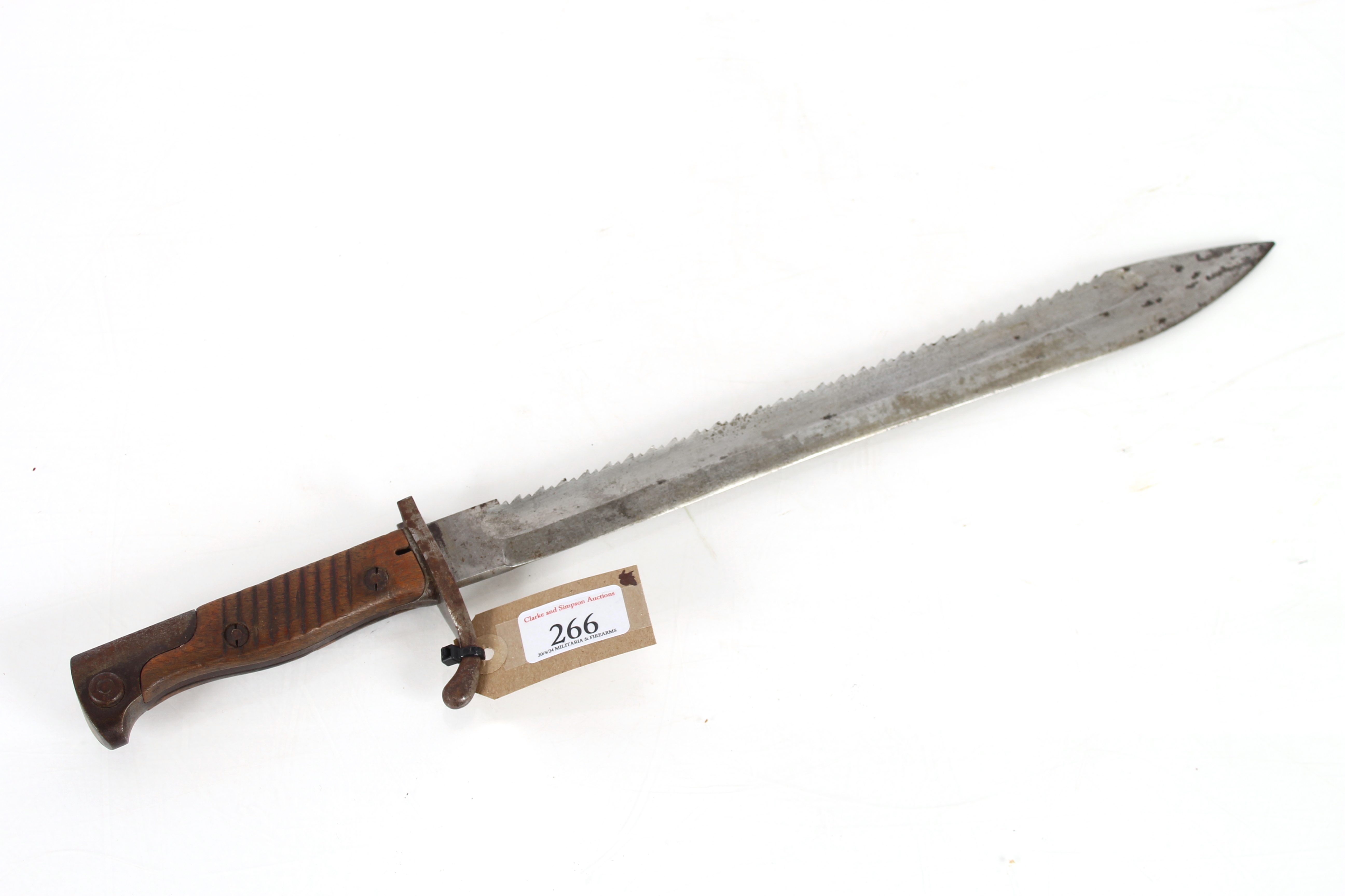 A German model 1898/05 saw back bayonet, 1st Patt
