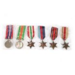 Six WWII medals including Burma and Africa Stars