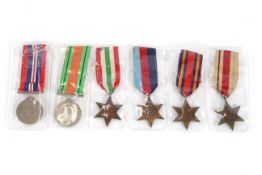Six WWII medals including Burma and Africa Stars