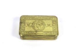 A Queen Mary 1915 Christmas Gift Tin with bullet p