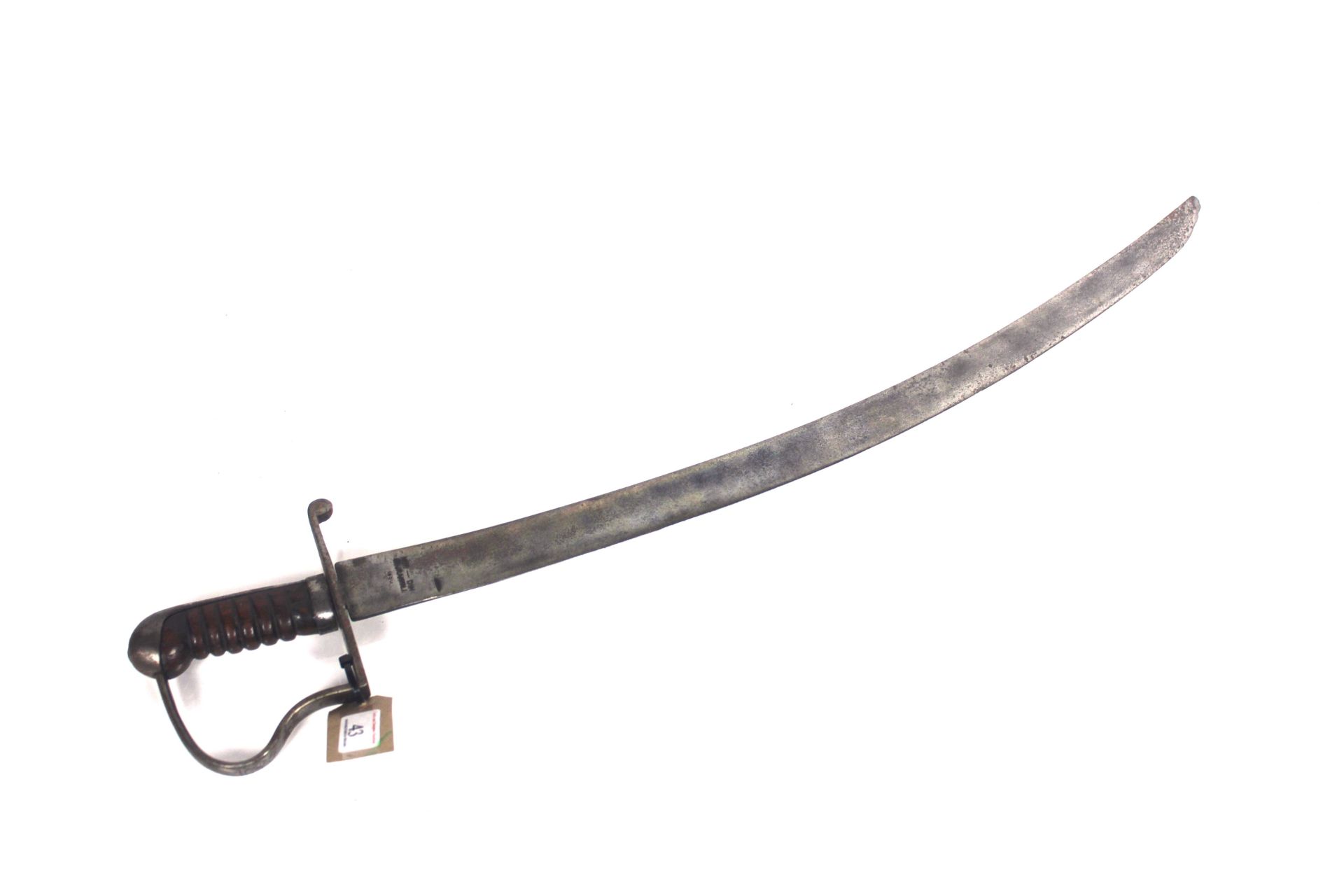 A Cavalry style sabre dated 1886, blade with India