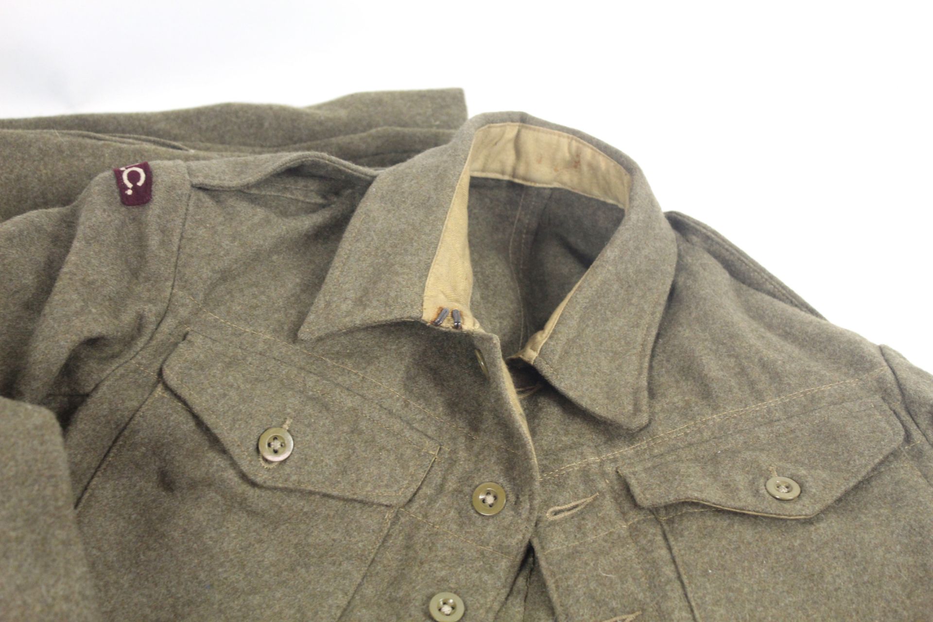 WWII uniforms including battle dress blouse and tr - Image 10 of 22