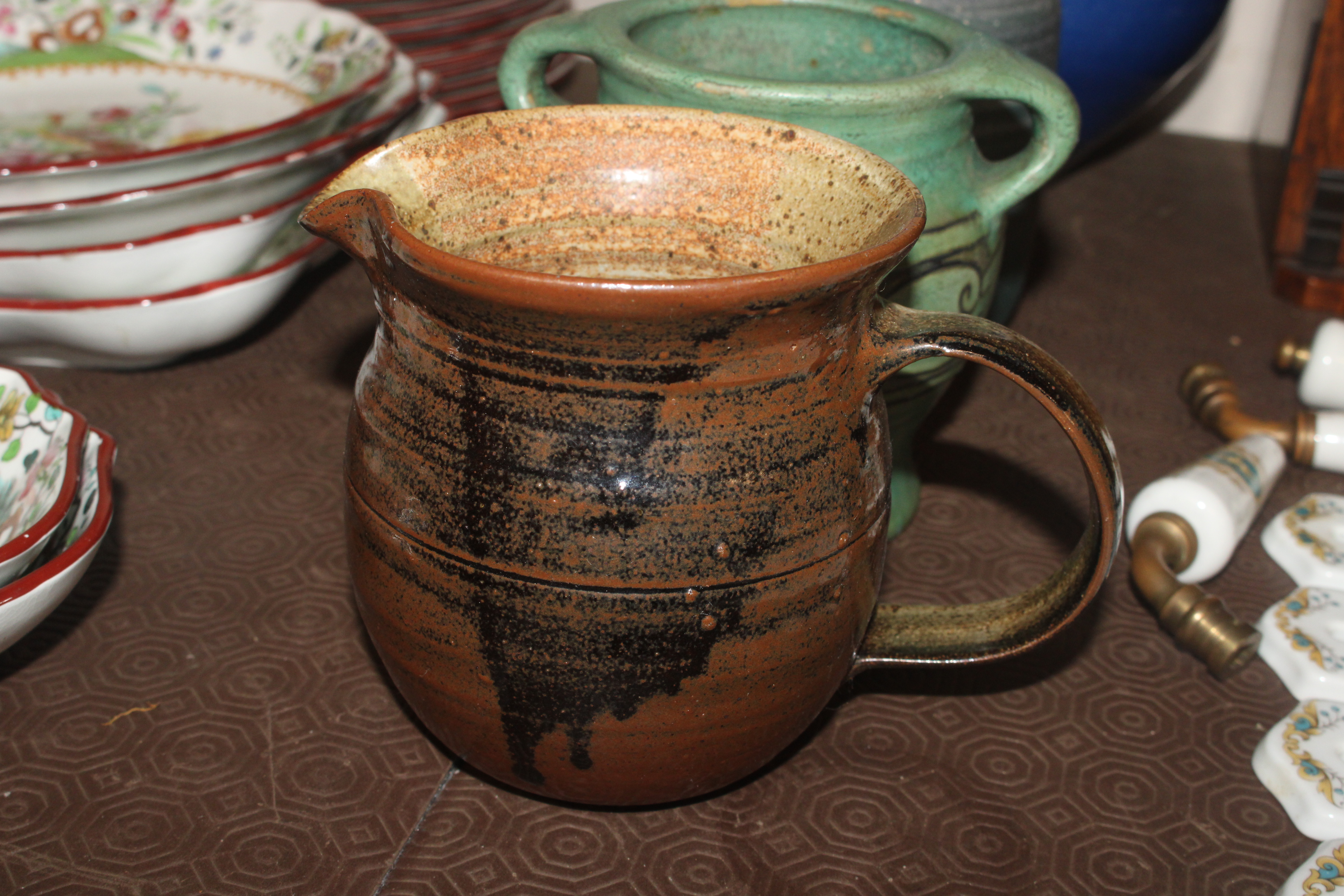 A C.H. Brannam of Barnstaple blue pottery jug; a D - Image 9 of 13