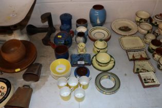 A collection of various Devon pottery; porcelain c