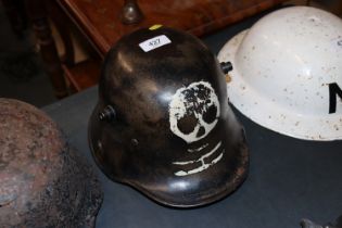 A German WWI pattern Freikorps helmet with skull a